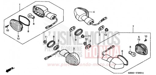 CLIGNOTANT (1,3-SAUF CM/2) VTR1000F3 de 2003